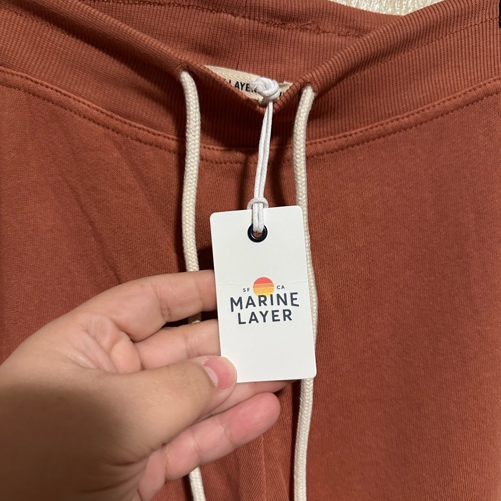 Marine Layer Blake‎ Pant Vintage Terry Joggers in Amber Brown Dip Dye XS - Picture 8 of 8